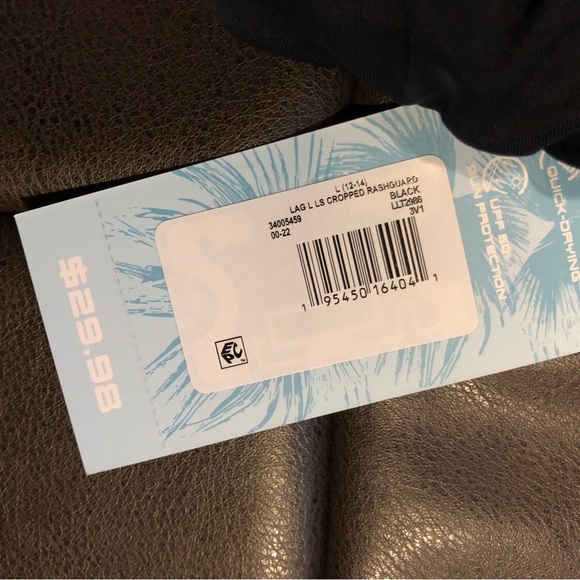 NWT Laguna Crop Rashguard solid w/Tie Dye Print Long Sleeves Lined Back … - Picture 4 of 5